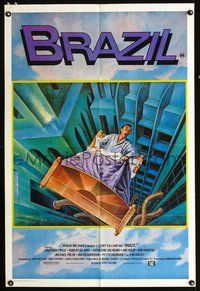 2w259 BRAZIL Aust one-sheet '85 Terry Gilliam, Jonathan Pryce, Robert De Niro, Lagarrigue art!