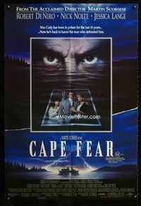 2w265 CAPE FEAR Aust one-sheet poster '91 Robert De Niro, Martin Scorsese, Nick Nolte, Jessica Lange