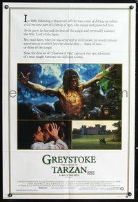 2w328 GREYSTOKE Aust movie one-sheet poster '83 Christopher Lambert as Tarzan, Lord of the Apes!