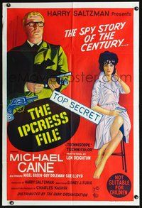 2w344 IPCRESS FILE Aust movie one-sheet poster '65 Michael Caine in the spy story of the century!