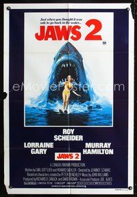 2w346 JAWS 2 Aust 1sheet '78 just when you thought it was safe to go back in the water, great art!