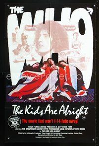2w358 KIDS ARE ALRIGHT Aust 1sh '79Jeff Stein, Roger Daltrey, Peter Townshend,The Who, rock & roll!