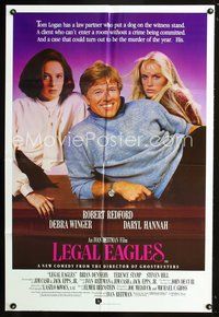 2w372 LEGAL EAGLES Australian movie one-sheet poster '86 Robert Redford, Daryl Hannah, Debra Winger
