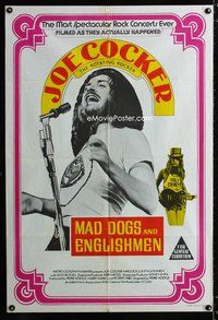 2w378 MAD DOGS & ENGLISHMEN Aust one-sheet '71 Robert Able, Joe Cocker, rock 'n' roll documentary!