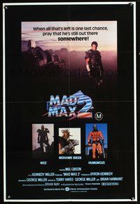 2w379 MAD MAX 2: THE ROAD WARRIOR Aust one-sheet '81 George Miller, Mel Gibson returns as Mad Max!