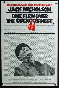 2w401 ONE FLEW OVER THE CUCKOO'S NEST Aust 1sheet '75 Jack Nicholson, Milos Forman all-time classic!