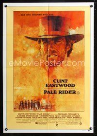 2w404 PALE RIDER Aust one-sheet '85 great artwork of cowboy Clint Eastwood by C. Michael Dudash!