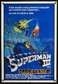 2w474 SUPERMAN III Aust one-sheet '83 art of Christopher Reeve flying, Richard Pryor by L. Salk!