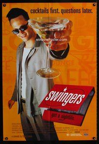 2w475 SWINGERS Aust 1sheet '96 partying Vince Vaughn with giant martini, Jon Favreau, Ron Livingston