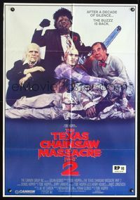 2w480 TEXAS CHAINSAW MASSACRE PART 2 New Zealand '86 Tobe Hooper horror sequel, cast portrait!