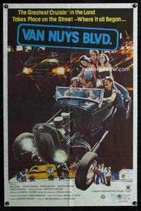2w494 VAN NUYS BLVD. Aust one-sheet poster '79 sexy teens cruising Los Angeles streets in hot rods!