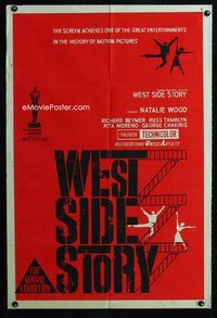 2w498 WEST SIDE STORY Aust movie one-sheet poster '62 classic musical, wonderful artwork!