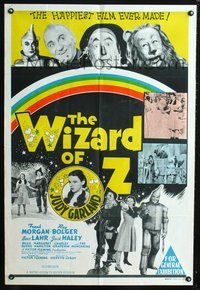2w501 WIZARD OF OZ Aust movie one-sheet poster R60s Victor Fleming, Judy Garland all-time classic!