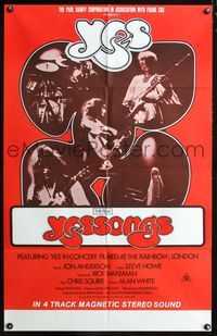 2w504 YESSONGS Aust one-sheet poster '75 Peter Neal, Rick Wakeman, In 4 Track Magnetic Stereo Sound!