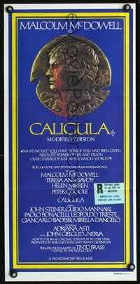 2w538 CALIGULA Australian daybill movie poster '80 Malcolm McDowell, Bob Guccione, epic!