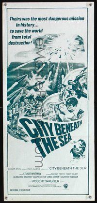 2w545 CITY BENEATH THE SEA Australian daybill '71 Irwin Allen, Stuart Whitman, Rosemary Forsyth
