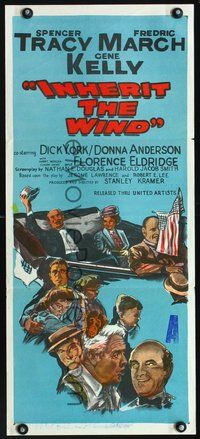2w656 INHERIT THE WIND Australian daybill movie poster '60 Spencer Tracy, Fredric March, Gene Kelly