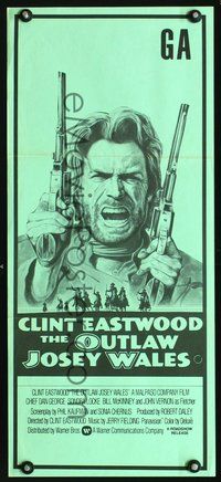 2w781 OUTLAW JOSEY WALES New Zealand daybill poster '76 Clint Eastwood is an army of one!