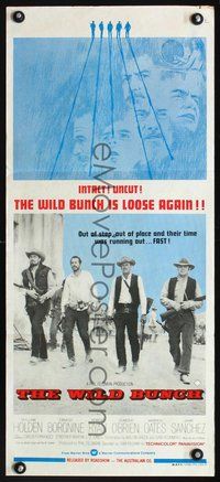 2w952 WILD BUNCH Australian daybill R70s Sam Peckinpah classic, William Holden, Ernest Borgnine