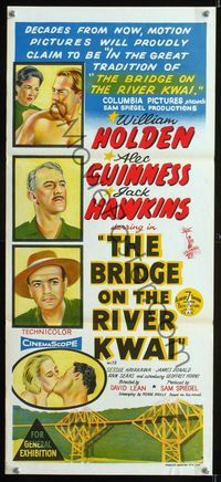2w534 BRIDGE ON THE RIVER KWAI Aust daybill '58 William Holden, Alec Guinness, David Lean classic!