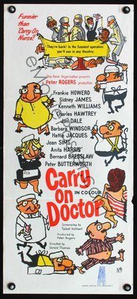 2w540 CARRY ON DOCTOR Australian daybill movie poster '72 English sexiest hospital nurses!