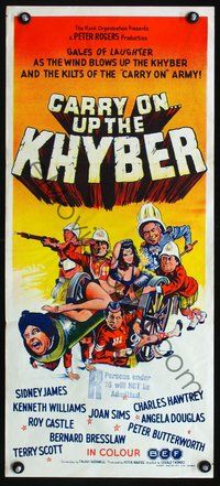 2w541 CARRY ON UP THE KHYBER Aust daybill '68 Sidney James, Kenneth Williams, English comedy!