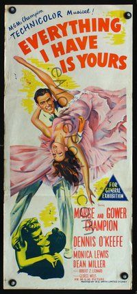 2w572 EVERYTHING I HAVE IS YOURS Australian daybill movie poster '52