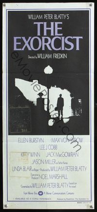 2w575 EXORCIST Aust daybill '74 William Friedkin, Max Von Sydow, horror from William Peter Blatty!