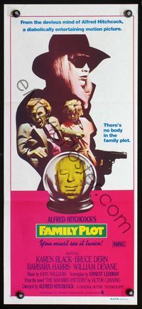 2w578 FAMILY PLOT Australian daybill '76 from the mind of devious Alfred Hitchcock, Karen Black