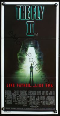2w587 FLY II Aust daybill '89 Eric Stoltz, Daphne Zuniga, like father, like son, horror sequel!