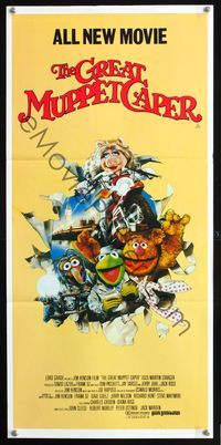 2w611 GREAT MUPPET CAPER Australian daybill '81 Jim Henson, Kermit the frog, great Struzan artwork!