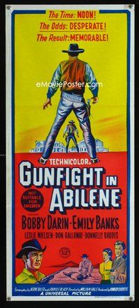 2w618 GUNFIGHT IN ABILENE Australian daybill '67 duelling Bobby Darin, Emily Banks, Leslie Nielsen!