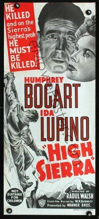 2w633 HIGH SIERRA Australian daybill R52 Humphrey Bogart, Ida Lupino, Raoul Walsh crime film noir!