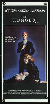 2w648 HUNGER Australian daybill movie poster '83 vampire Catherine Deneuve & rocker David Bowie!
