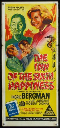 2w657 INN OF THE SIXTH HAPPINESS Australian daybill movie poster '59 Ingrid Bergman, Curt Jurgens