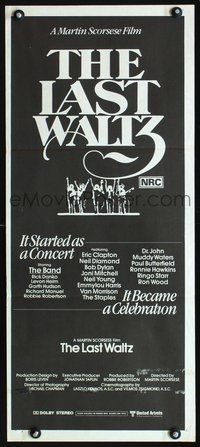 2w678 LAST WALTZ Australian daybill poster '78 Martin Scorsese, it started as a rock & roll concert!