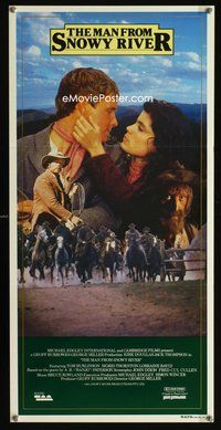 2w721 MAN FROM SNOWY RIVER Australian daybill poster '82 Tom Burlinson, Kirk Douglas in a dual role!