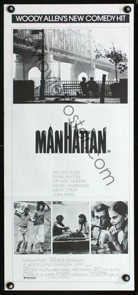2w727 MANHATTAN Australian daybill movie poster '79 Woody Allen, Mariel Hemingway, New York City!