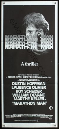 2w730 MARATHON MAN Aust daybill '76 cool image of Dustin Hoffman, John Schlesinger classic thriller!