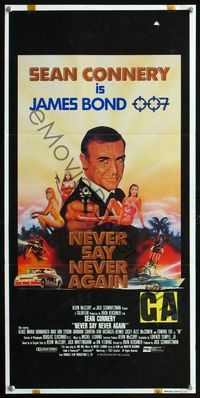 2w759 NEVER SAY NEVER AGAIN Australian daybill '83 Dorero art of Sean Connery as James Bond 007!