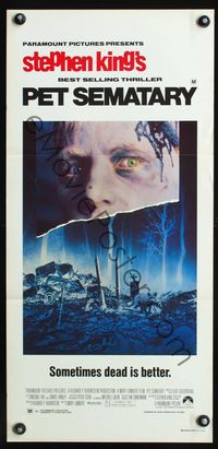 2w789 PET SEMATARY Aust daybill '89 Stephen King's best selling thriller, cool graveyard image!