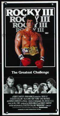 2w836 ROCKY III Australian daybill movie poster '82 Sylvester Stallone, Mr T, boxing!