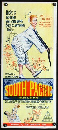 2w876 SOUTH PACIFIC Australian daybill movie poster '59 Rossano Brazzi, Mitzi Gaynor