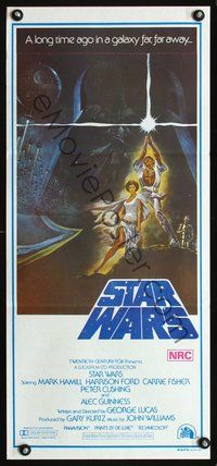 2w889 STAR WARS style A Aust daybill '77 George Lucas classic sci-fi epic, Mark Hamill,Harrison Ford