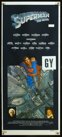 2w896 SUPERMAN Australian daybill movie poster '78 comic book hero Christopher Reeve, Gene Hackman