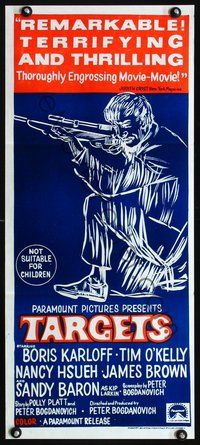 2w904 TARGETS Australian daybill movie poster '68 Boris Karloff, Peter Bogdanovich