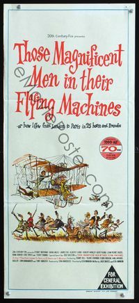 2w920 THOSE MAGNIFICENT MEN IN THEIR FLYING MACHINES Australian daybill '65 great wacky artwork!