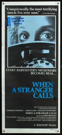 2w948 WHEN A STRANGER CALLS Australian daybill poster '79 every babysitter's nightmare becomes real!