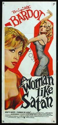 2w957 WOMAN LIKE SATAN Australian daybill poster '59 La Femme et le Pantin, sexiest Brigitte Bardot!