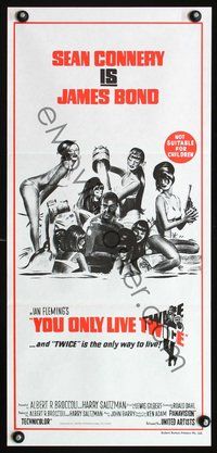 2w963 YOU ONLY LIVE TWICE Australian daybill movie poster R80s Sean Connery IS James Bond!